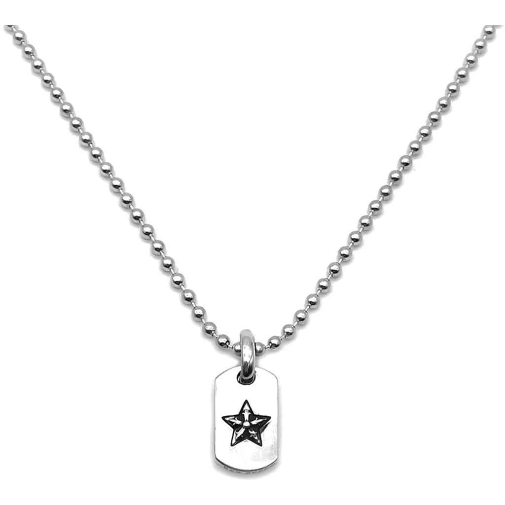 Chrome Hearts Tiny Star Dog Tag Necklace Silver