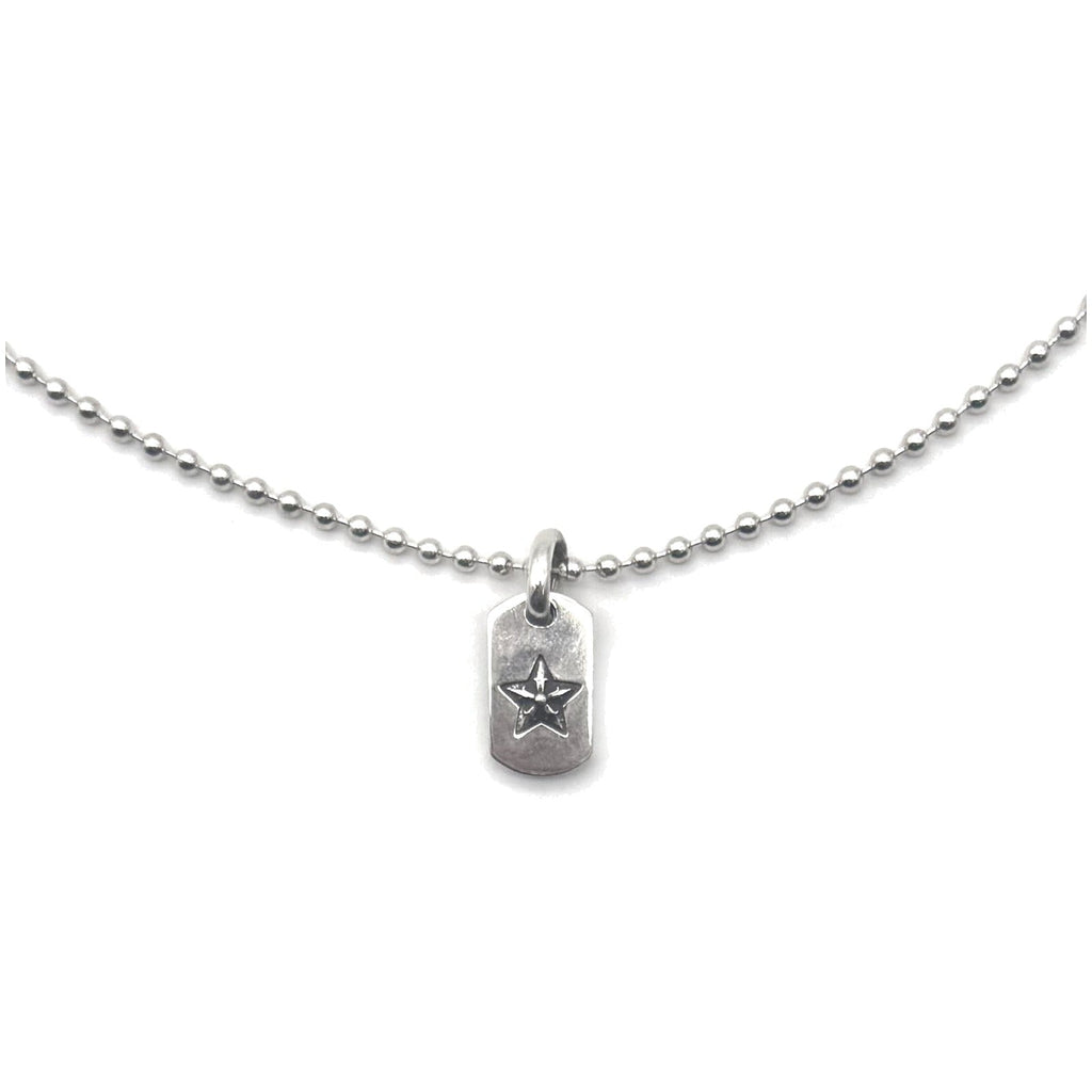 Chrome Hearts Tiny Star Dog Tag Necklace Silver