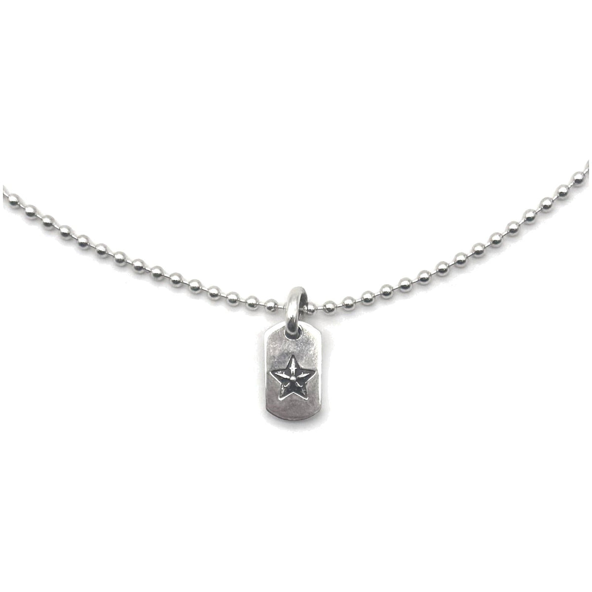 Chrome Hearts Tiny Star Dog Tag Necklace Silver