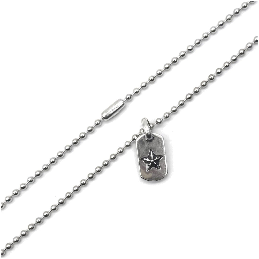 Chrome Hearts Tiny Star Dog Tag Necklace Silver