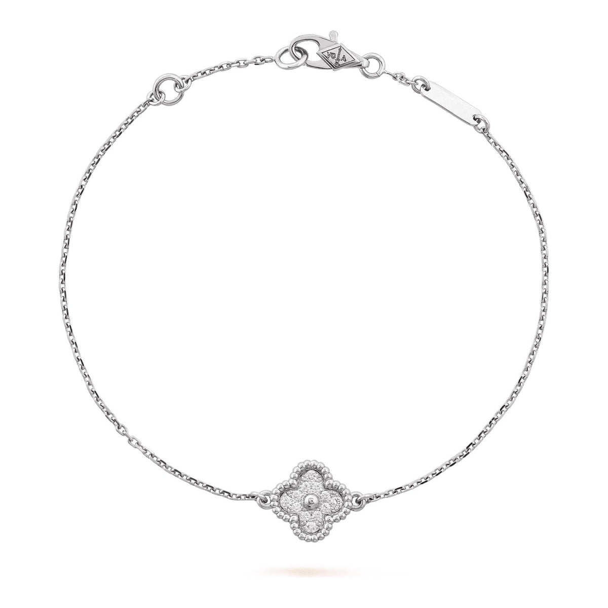 Van Cleef & Arpels Sweet Alhambra bracelet, 1 motif 18K white gold, Diamond