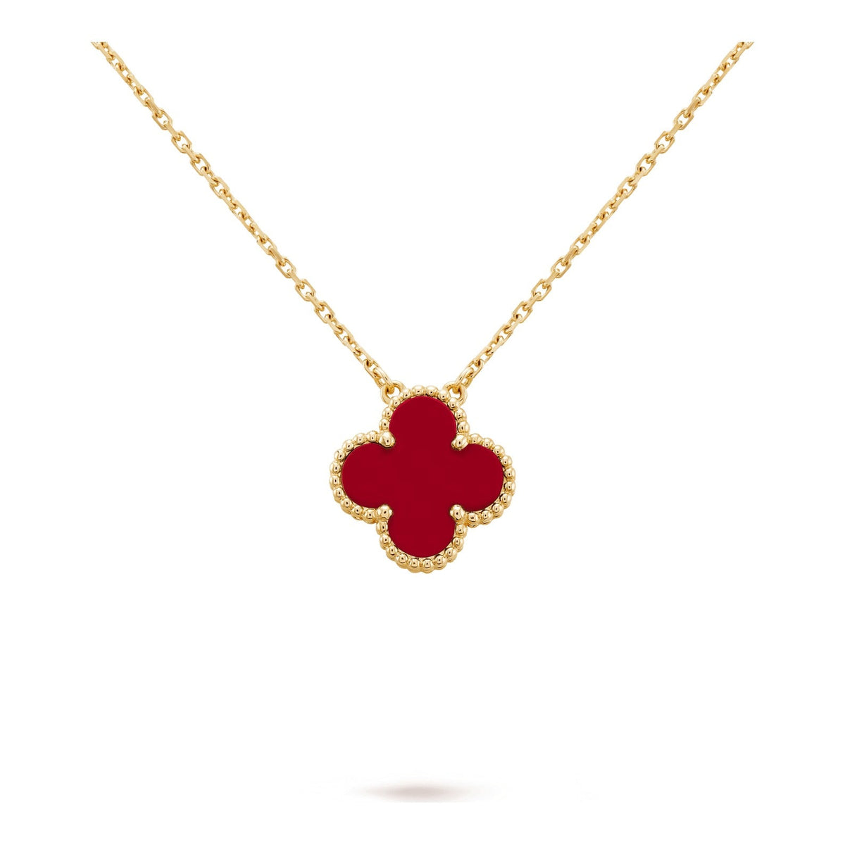 Van Cleef & Arpels Vintage Alhambra pendant 18K yellow gold, Carnelian