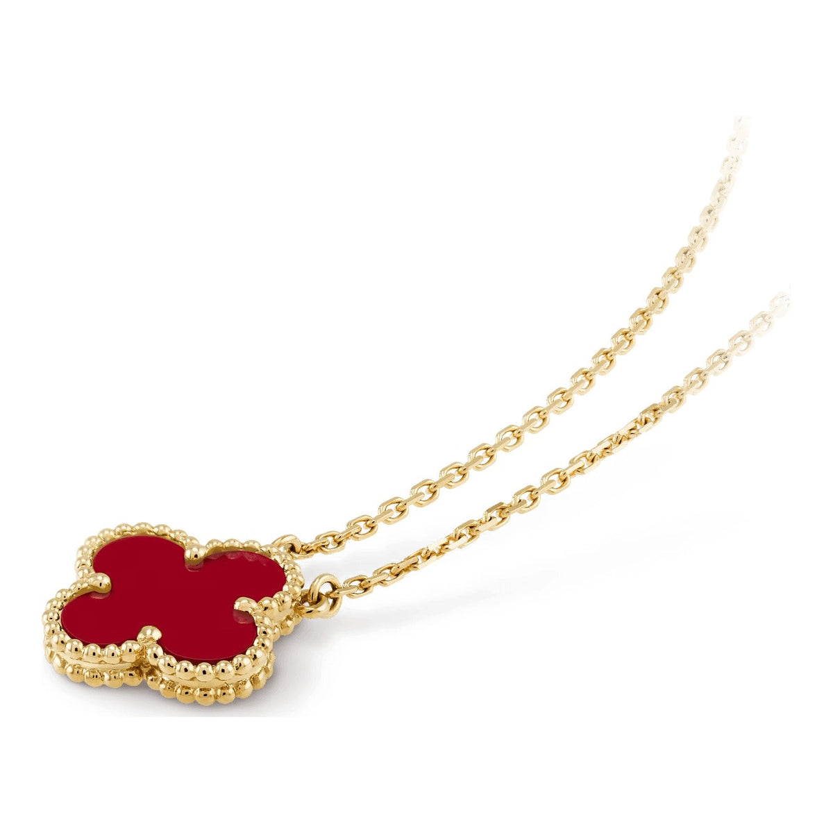 Van Cleef & Arpels Vintage Alhambra pendant 18K yellow gold, Carnelian