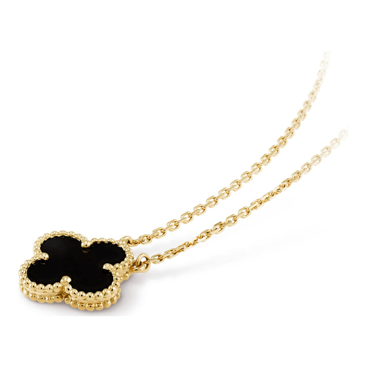 Van Cleef & Arpels Vintage Alhambra pendant 18K yellow gold, Onyx